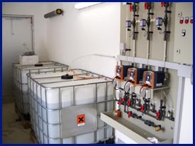 Versuchsanlage zur Härtestabilisierung, Entsäuerung, Restentsäuerung und Korrosionsinhibierung